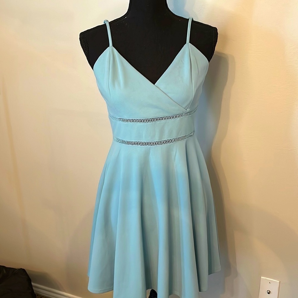 NWT Baby Blue Large Francesca Spaghetti Strap Summer Midi Dress (Juniors)
